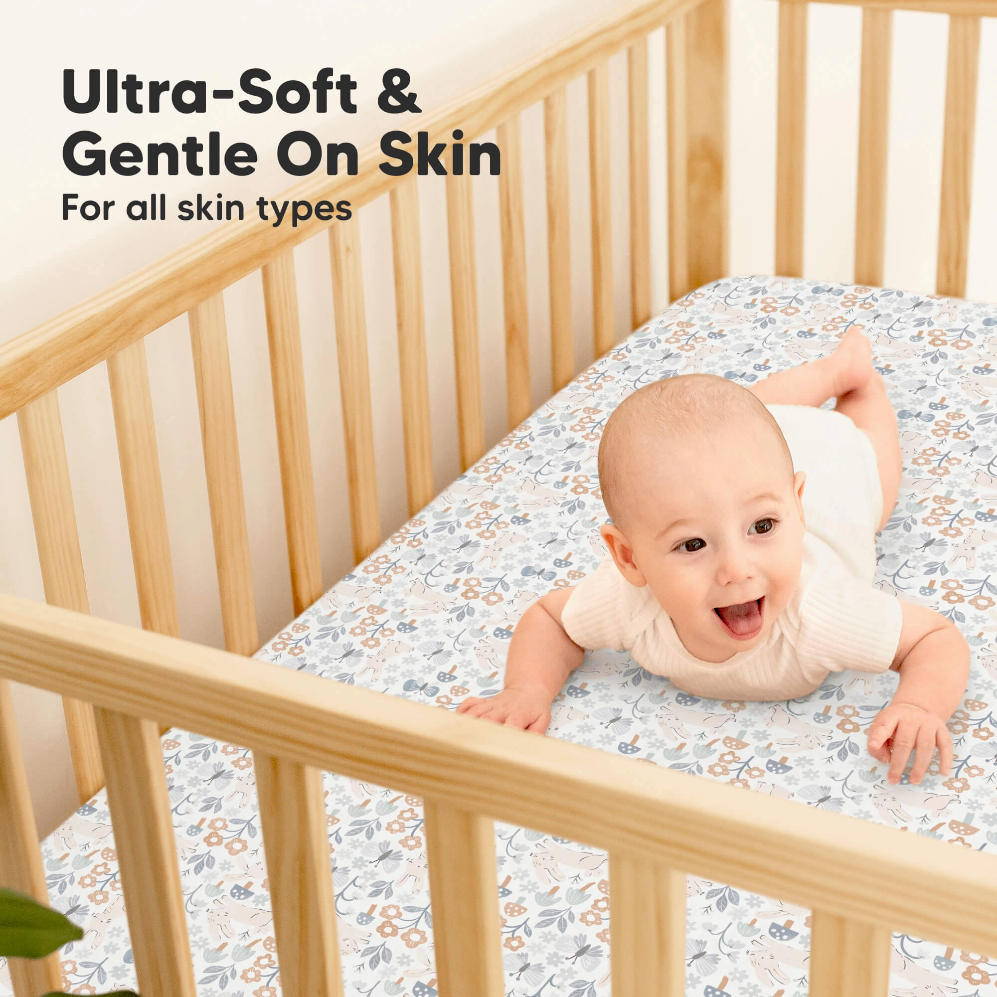 2-Pack Isla [Protect ] Waterproof Crib Sheets (Prairie)