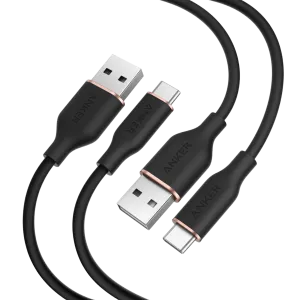 Anker 15W USB-A to USB-C Cable 2Pack (3 ft, Silicone)