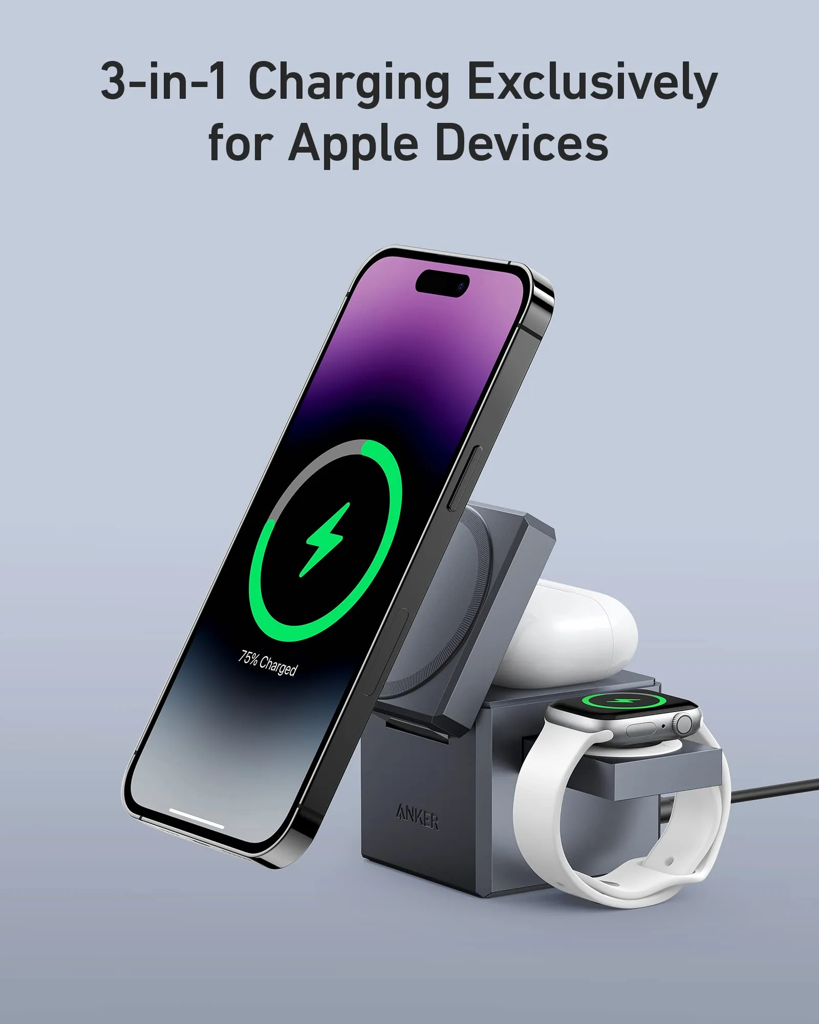 Anker 3-in-1 Cube with MagSafe & Anker MagGo Wireless Charger (Stand)