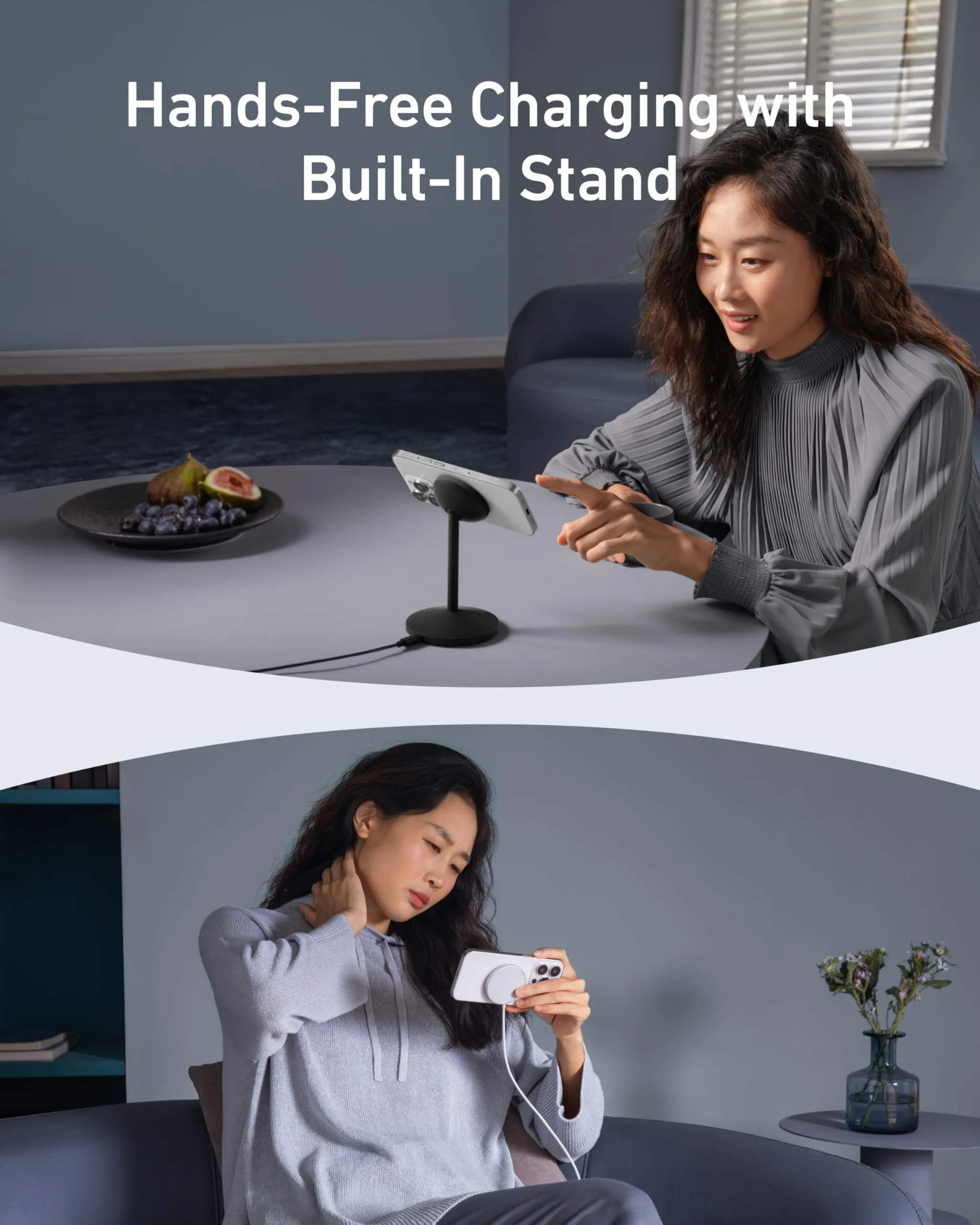 Anker 3-in-1 Cube with MagSafe & Anker MagGo Wireless Charger (Stand)