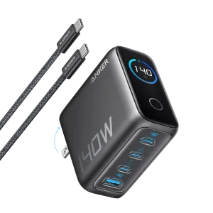 Anker Laptop Charger (140W, 4-Port, PD 3.1) with USB-C Cable