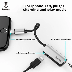 Baseus 2IN1 Audio Cable Adapter (Lightning)