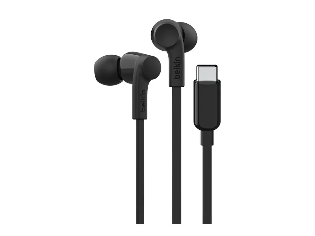 Belkin SoundForm - Earphones with mic - in-ear - wired - USB-C - noise isolating - black G3H0002FQBKV2