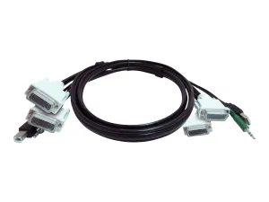 Black Box - Video / USB / audio cable - TAA Compliant - USB, mini-phone stereo 3.5 mm, DVI-D (M) to mini-phone stereo 3.5 mm, SKVMCBL-2DVI-06TAA