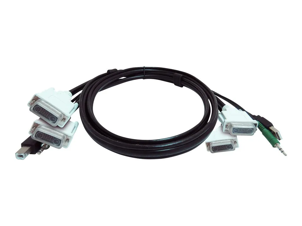 Black Box - Video / USB / audio cable - TAA Compliant - USB, mini-phone stereo 3.5 mm, DVI-D (M) to mini-phone stereo 3.5 mm, SKVMCBL-2DVI-06TAA