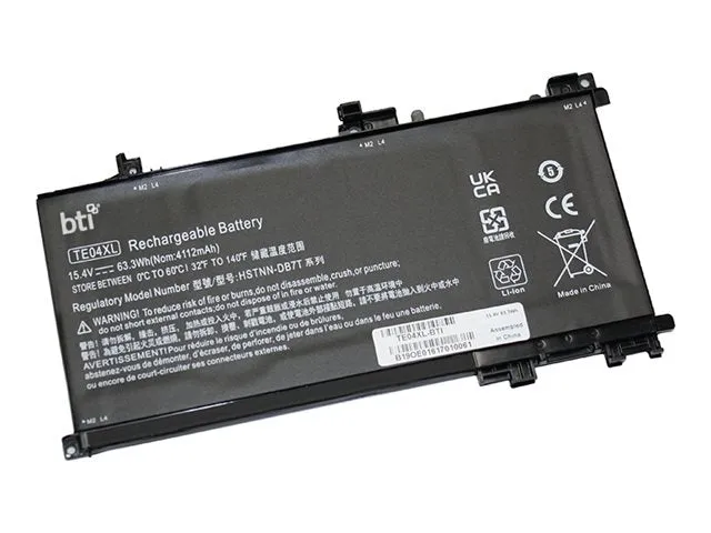 BTI - Notebook battery (equivalent to: HP TE04XL) - lithium ion - 4-cell - 4110 mAh - 63.3 Wh TE04XL-BTI