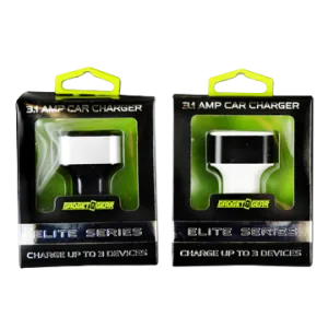 Car Charger Elite 3 Port USB 3.1 Amp - 2 Pieces Per Pack 20761