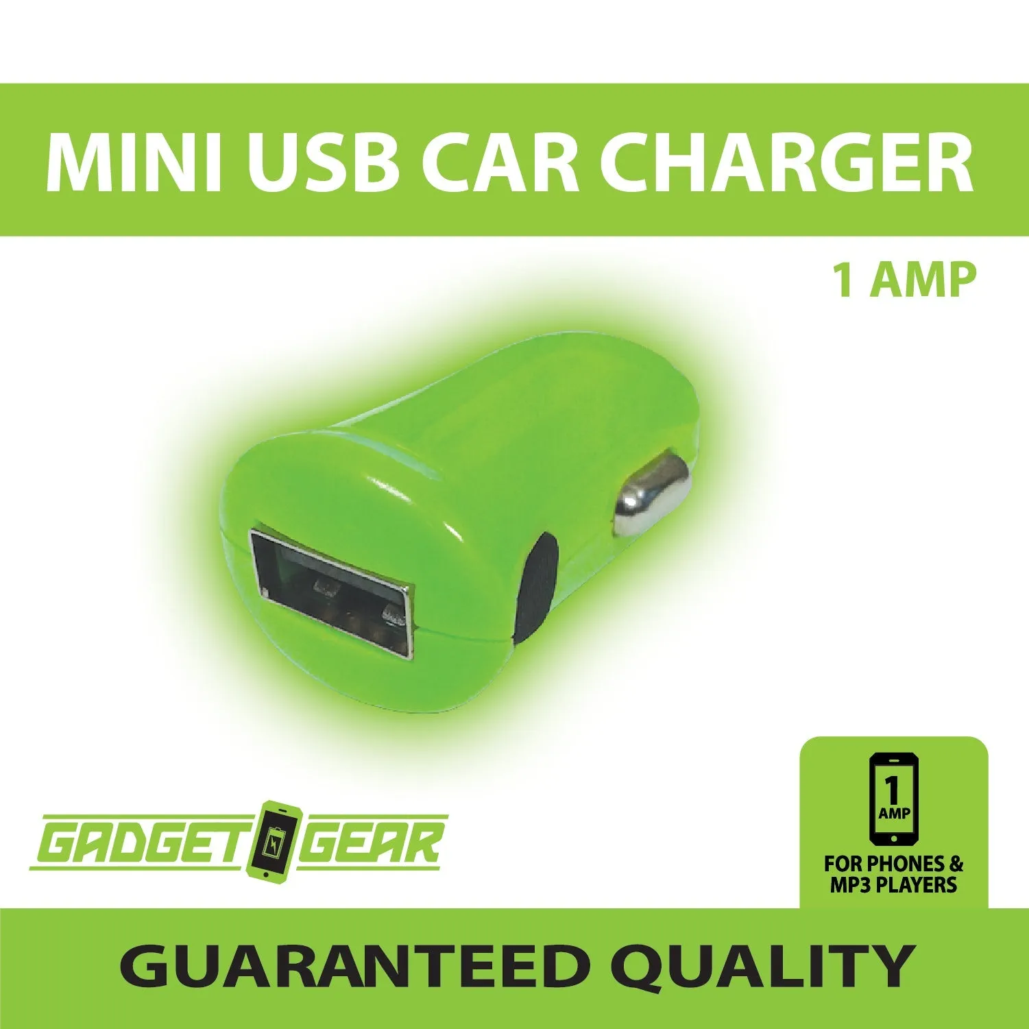 Car Charger with USB Port 1 Amp - 3 Pieces Per Pack 21565