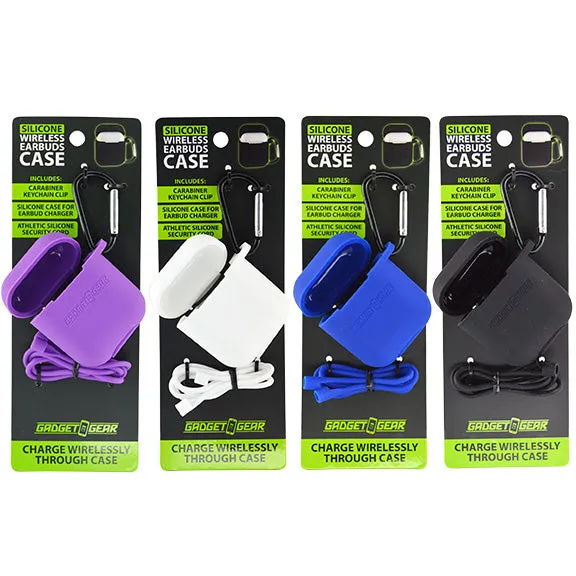 Earbud Case Silicone with Carabiner Clip - 8 Pieces Per Retail Ready Display 25032