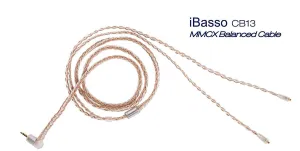 iBasso CB13 MMCX Monocrystal Silver & Copper Braided Balanced Cable for IT03 in Ear Monitor (IEM) Headphones