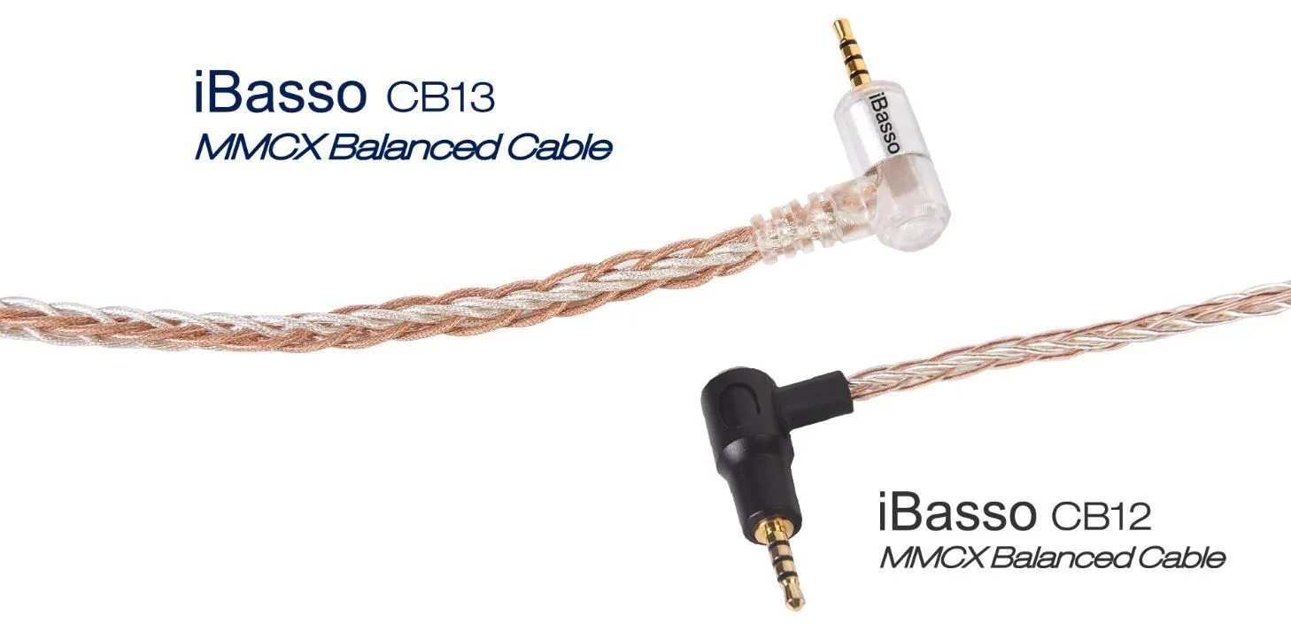 iBasso CB13 MMCX Monocrystal Silver & Copper Braided Balanced Cable for IT03 in Ear Monitor (IEM) Headphones