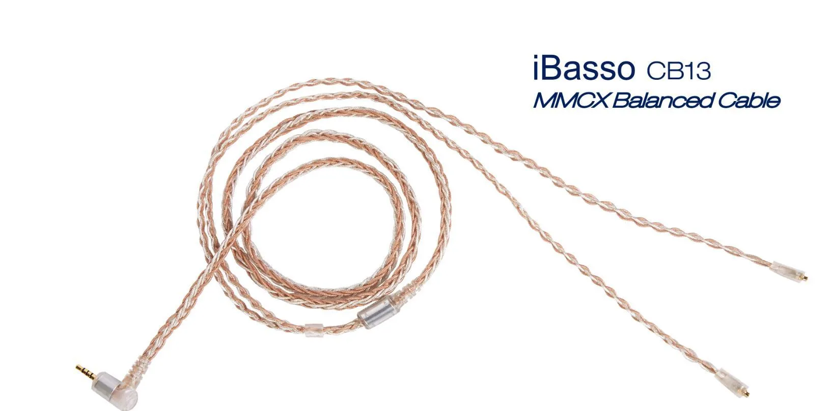 iBasso CB13 MMCX Monocrystal Silver & Copper Braided Balanced Cable for IT03 in Ear Monitor (IEM) Headphones