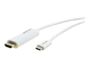 Kramer C-USBC/HM-15 - Adapter cable - 24 pin USB-C male to HDMI male - 15 ft - white - 4K60Hz support 99-97211215