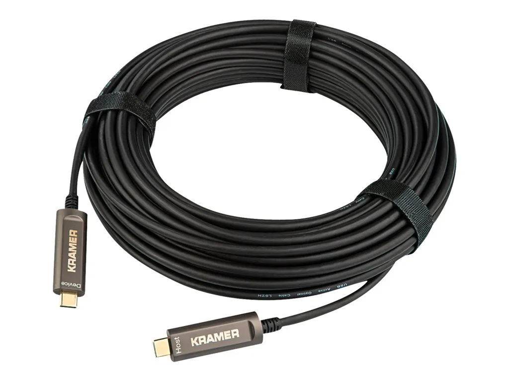 Kramer CLS-AOCU31/CC Series - USB cable - 24 pin USB-C (M) to 24 pin USB-C (M) - USB 3.1 Gen 2 - 3 A - 25 ft - black 97-04300025