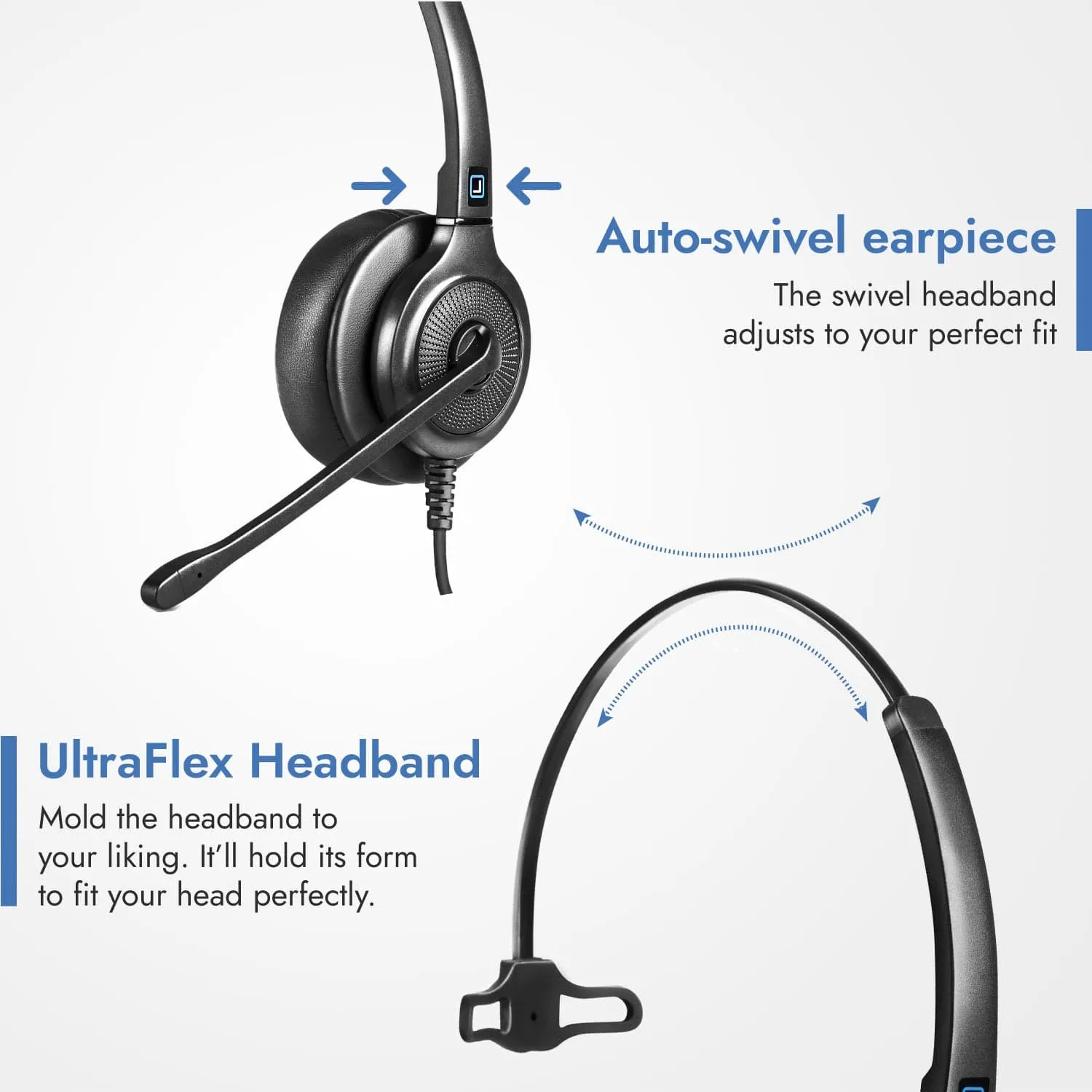 Leitner LH240XL Headset for Cordless Home Phones (2.5mm)