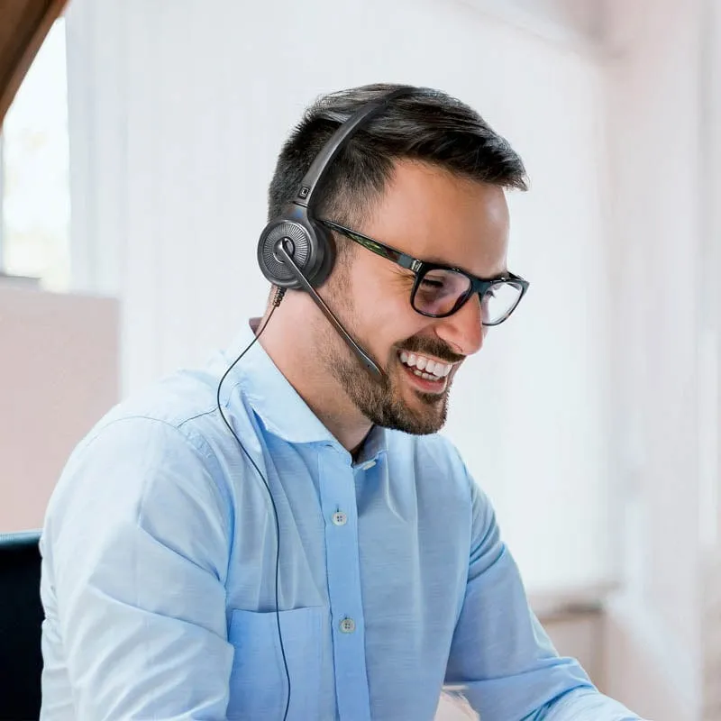 Leitner LH250 Single-Ear USB Headset with Ultra Noise-Canceling Microphone