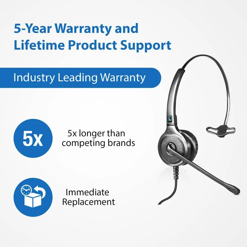 Leitner LH250 Single-Ear USB Headset with Ultra Noise-Canceling Microphone
