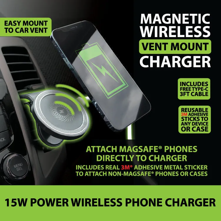 MagSafe® Phone Mount with Wireless Charging and Vent Clip - 4 Pieces Per Retail Ready Display 22715
