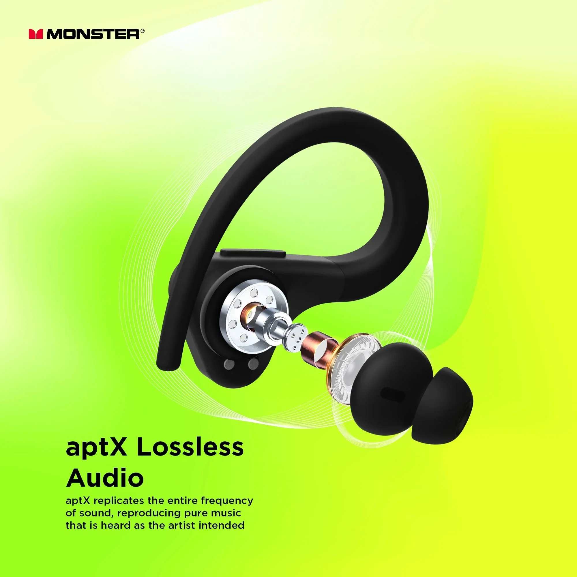 Monster 2MNTW0395B0L2 DNA Fit 2.0 Wireless Bluetooth Earbuds - Noise Cancelling Earbuds with Wireless Charging Case, Built-in Microphone, ANC & Water Resistance
