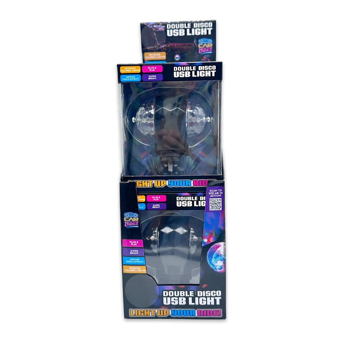 Mood Light USB Double Disco Ball - 6 Pieces Per Retail Ready Display 25344