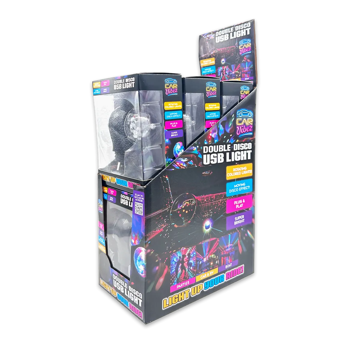 Mood Light USB Double Disco Ball - 6 Pieces Per Retail Ready Display 25344