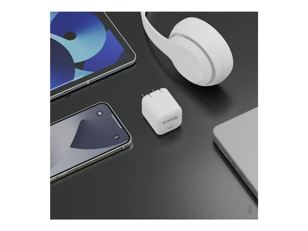Plugable - Power adapter - GaN - 30 Watt - white (pack of 3) PS-30C1W-3X