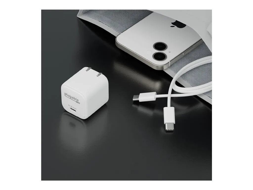 Plugable - Power adapter - GaN - 30 Watt - white (pack of 3) PS-30C1W-3X