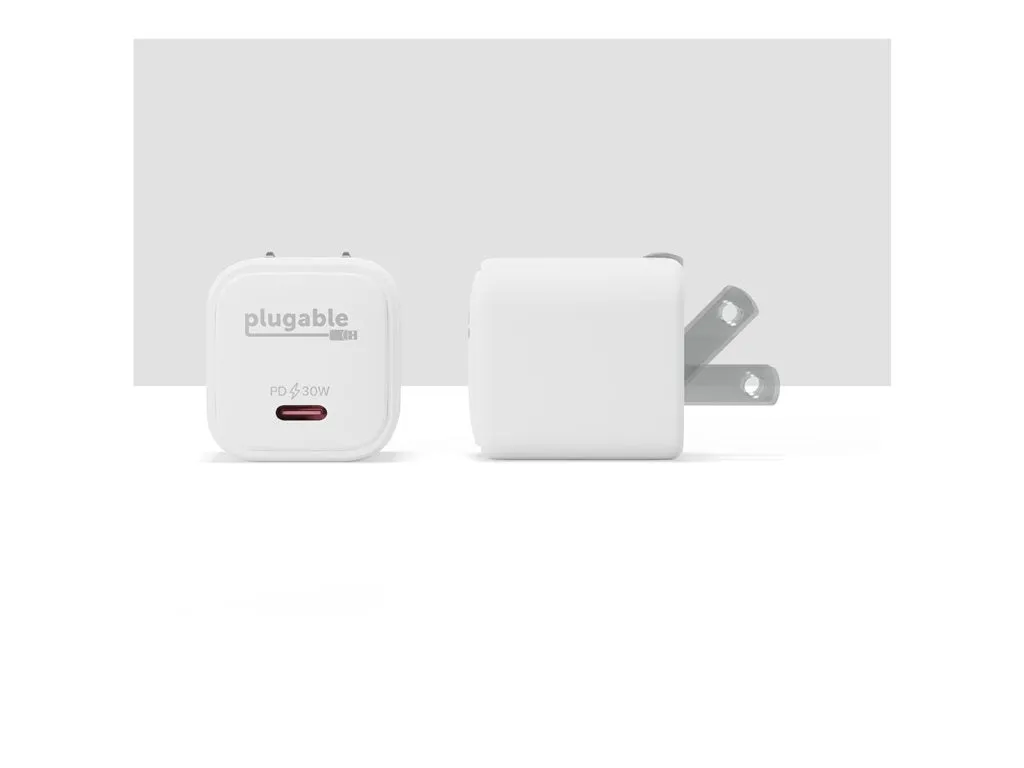 Plugable - Power adapter - GaN - 30 Watt - white (pack of 3) PS-30C1W-3X