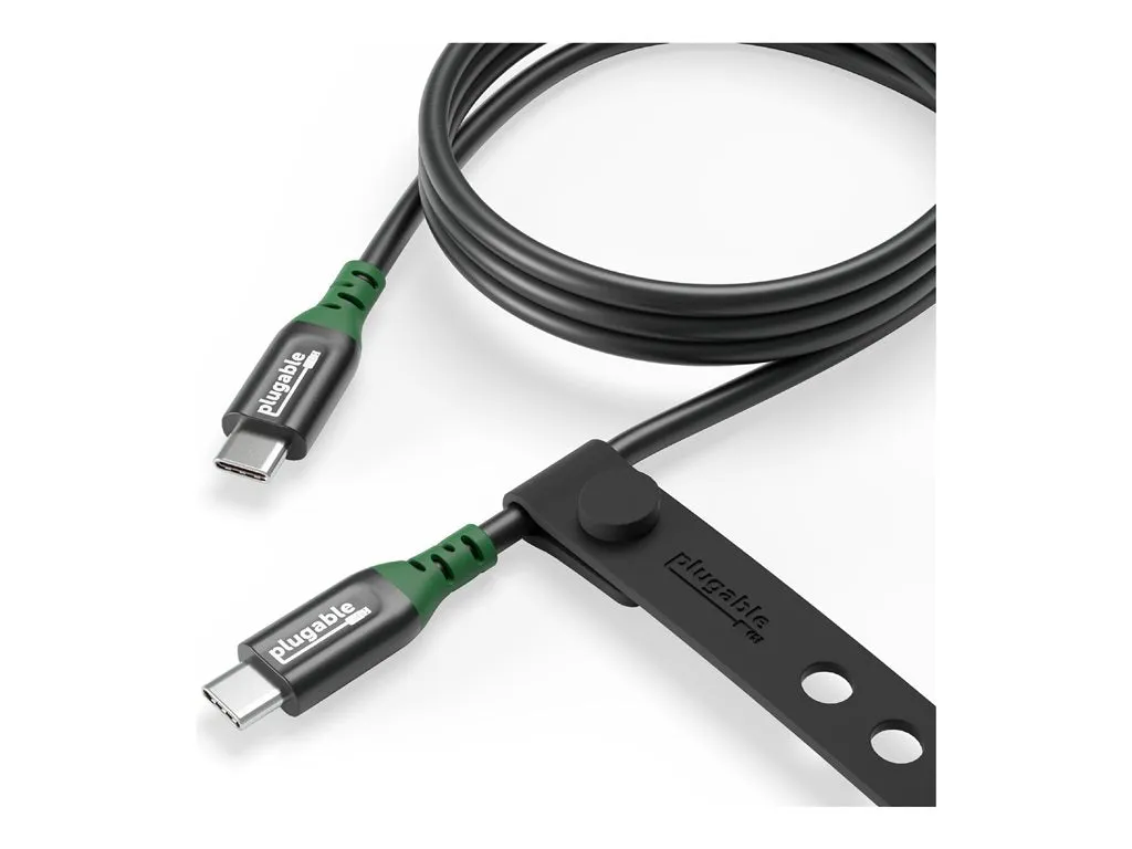 Plugable - USB cable - 24 pin USB-C (M) to 24 pin USB-C (M) - USB 3.2 Gen 2x2 / DisplayPort 1.4 (Alt Mode) - 48 V - 5 A - 3.3 USBC-240W-1M