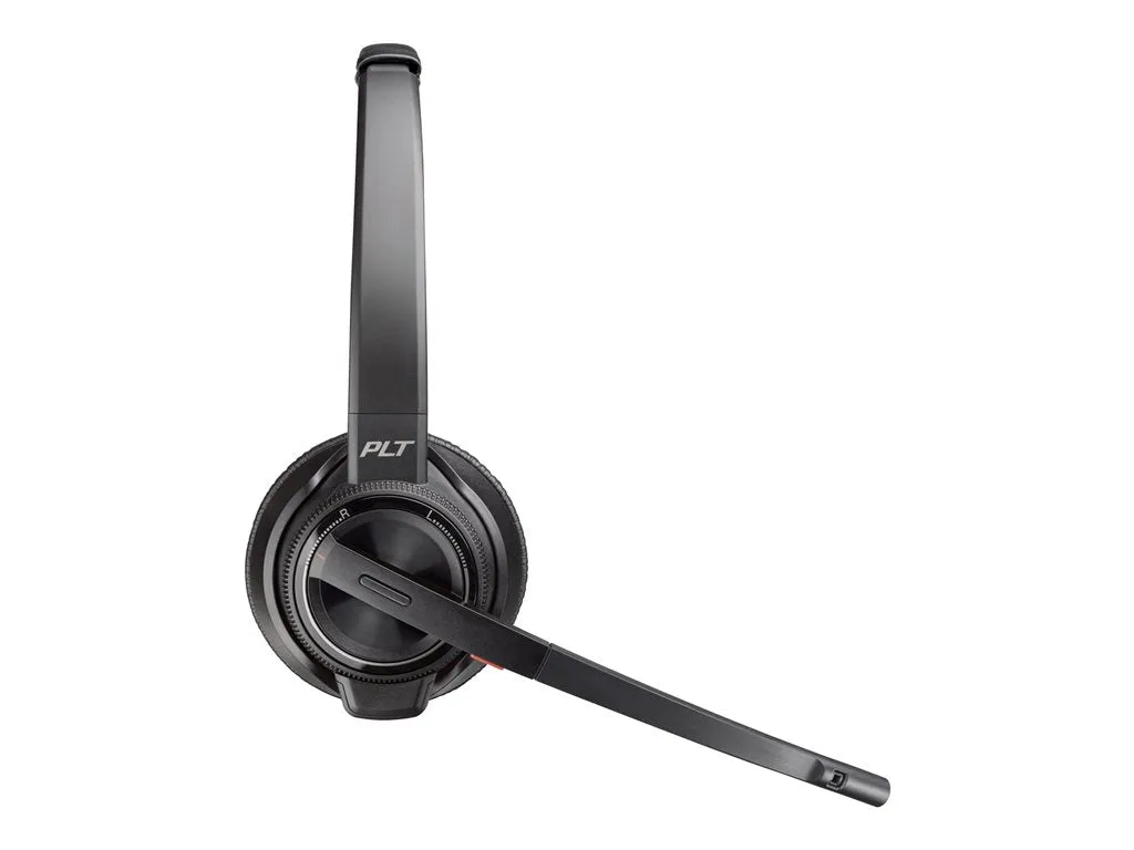 Poly Savi 8220 Office - Savi 8200 series - headset - on-ear - DECT - wireless - active noise canceling - black - TAA Compliant 7S4B5AA#ABA