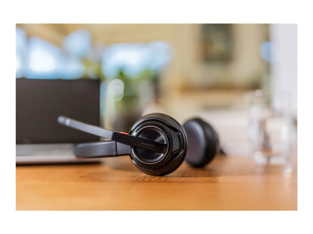 Poly Savi 8220 Office - Savi 8200 series - headset - on-ear - DECT - wireless - active noise canceling - black - TAA Compliant 7S4B5AA#ABA