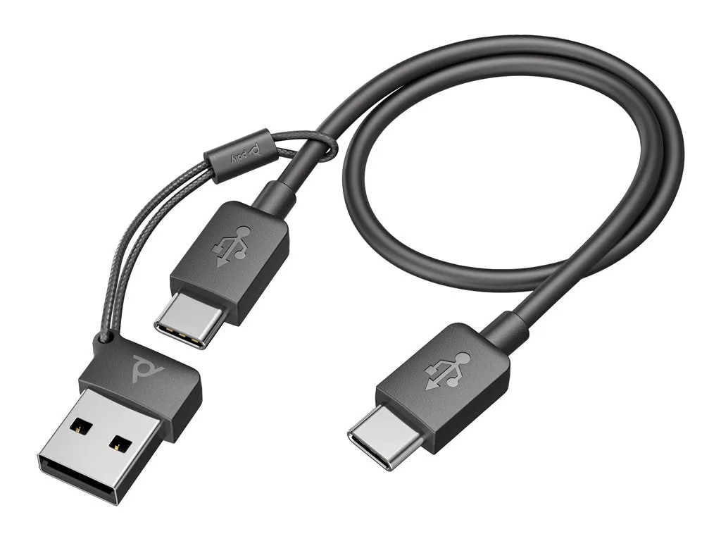 Poly Voyager Focus 2 - Headset - on-ear - Bluetooth - wireless - active noise canceling - USB-C via Bluetooth adapter - black 9T9J3AA#AC3
