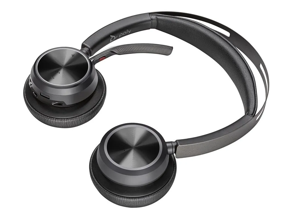 Poly Voyager Focus 2 - Headset - on-ear - Bluetooth - wireless - active noise canceling - USB-C via Bluetooth adapter - black 9T9J3AA#AC3