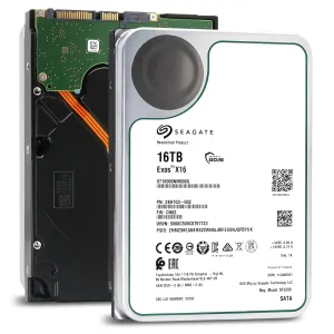 Seagate Exos X16 ST16000NM000G 16TB 7.2K RPM SATA 6Gb/s 512e/4Kn Power Disable Feature 3.5in Recertified Hard Drive