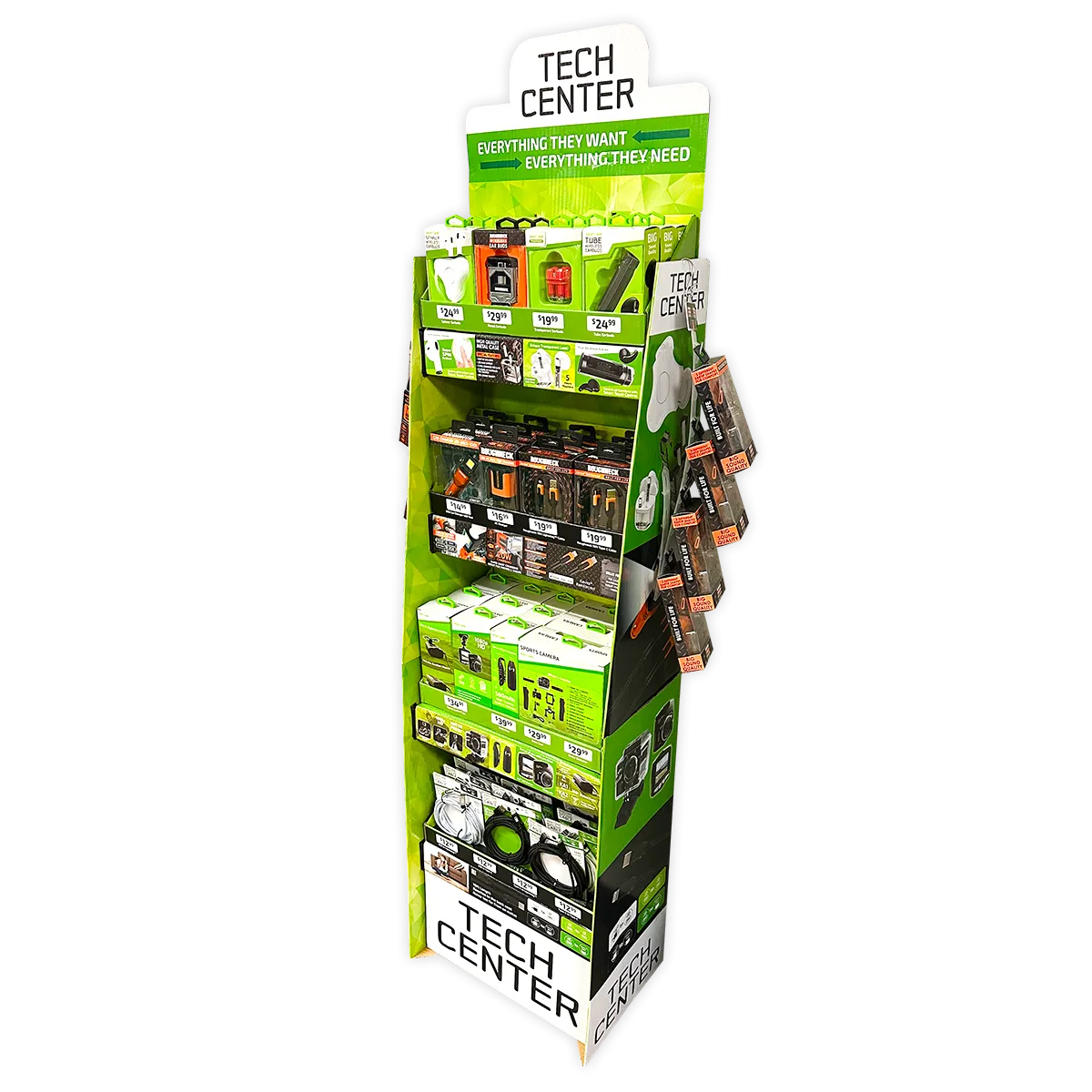 Tech Gift Center Assortment Floor Display - 62 Pieces Per Retail Ready Display 88488