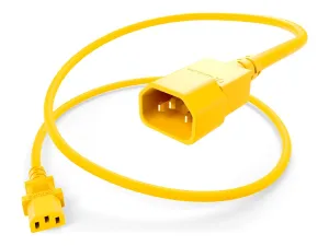 UNC Group - Power cable - power IEC 60320 C13 to IEC 60320 C14 - 250 V - 15 A - 8 ft - yellow PWCD-C13C14-15A-08F-YLW