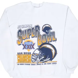 VINTAGE NFL SAN DIEGO CHARGERS SUPER BOWL XXIX 1995 SWEATSHIRT LARGE MADE IN USA