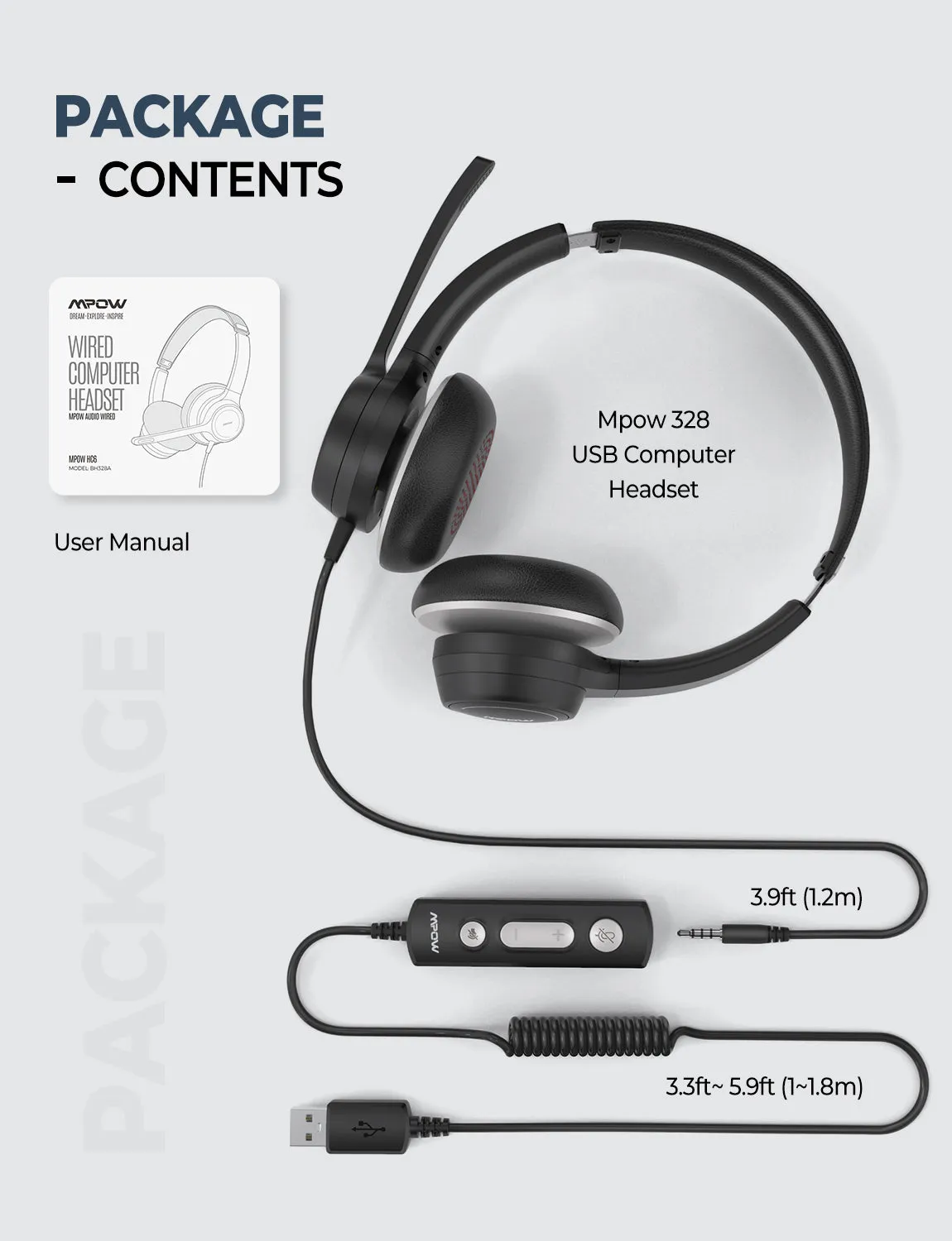 [wholesale: $5.5-$9 /piece] Mpow HC6 USB Headset with Microphone for Skype/Webinar US ONLY , not include shipping