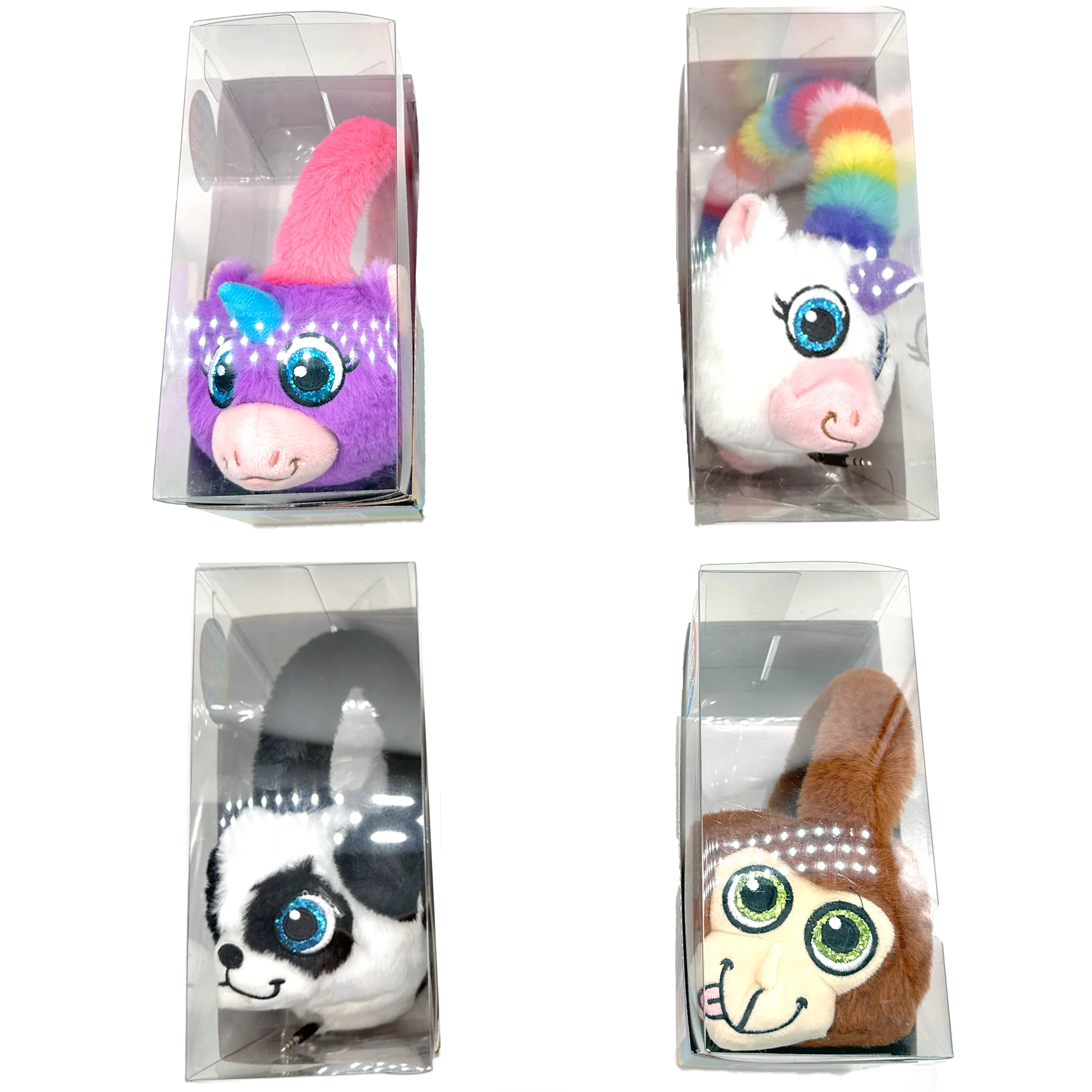 Wired Headphones Travel Pals Kids Plush with Retractable Cord - 4 Pieces Per Retail Ready Display 23699