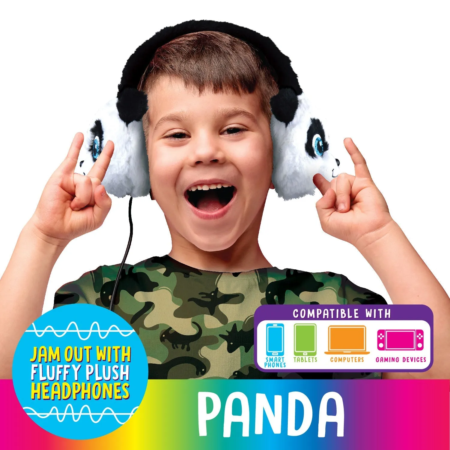 Wired Headphones Travel Pals Kids Plush with Retractable Cord - 4 Pieces Per Retail Ready Display 23699