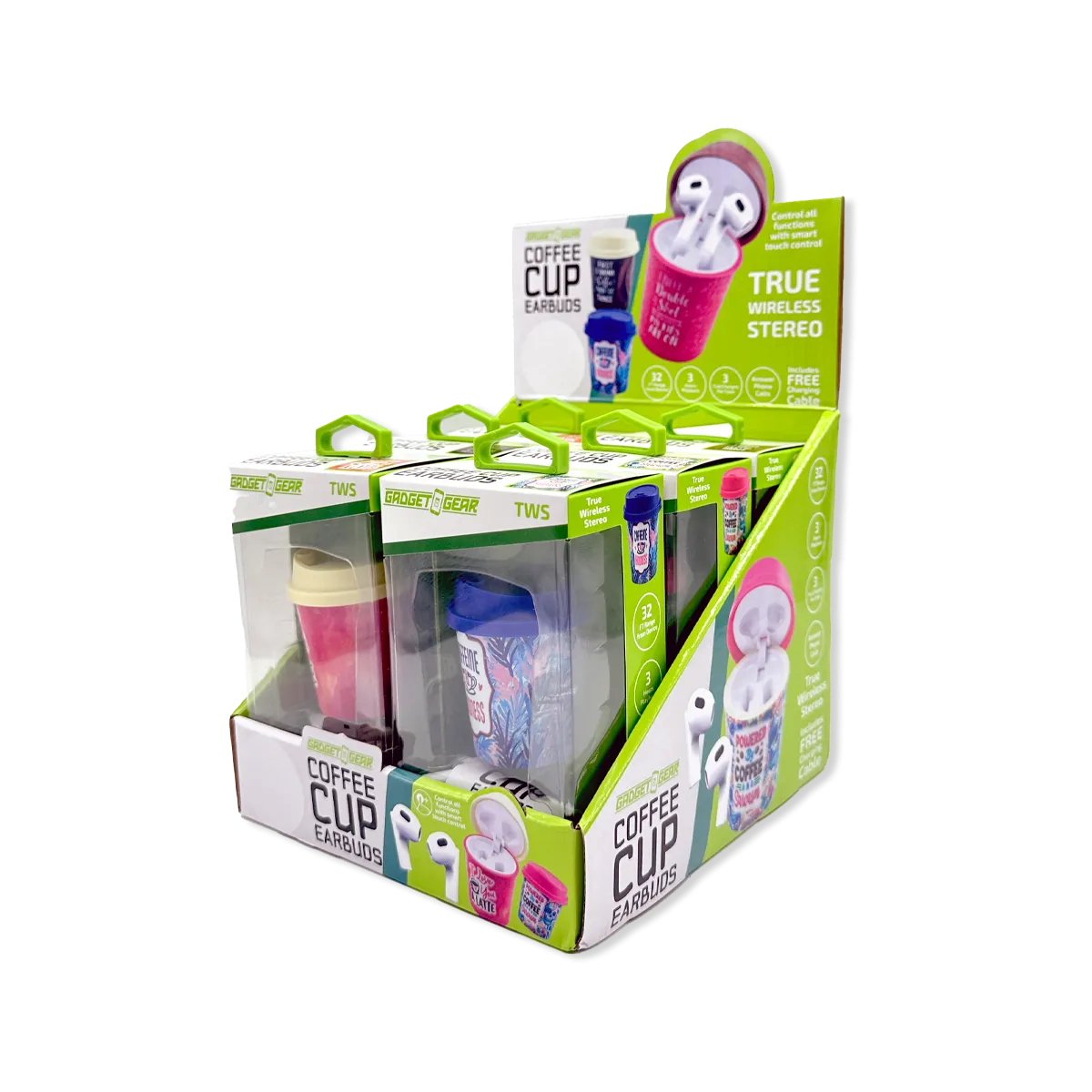 Wireless Earbuds with Coffee Cup Case - 6 Pieces Per Retail Ready Display 25286