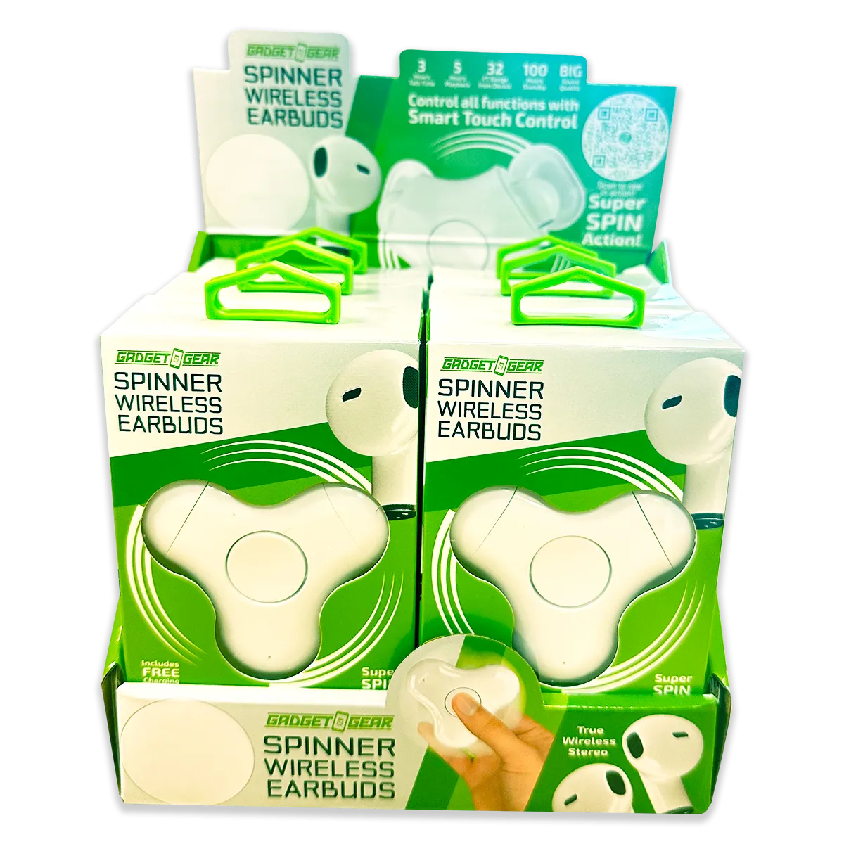 Wireless Earbuds with Fidget Spinner Case - 6 Pieces Per Retail Ready Display 23712