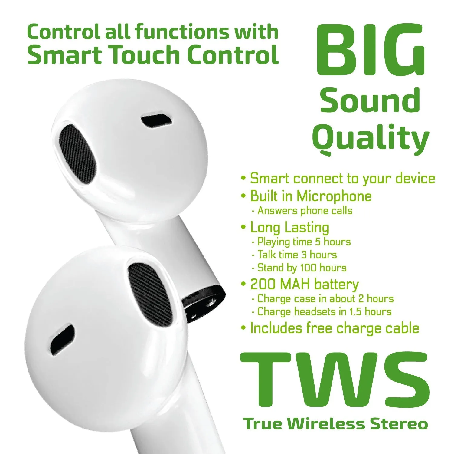 Wireless Earbuds with Fidget Spinner Case - 6 Pieces Per Retail Ready Display 23712