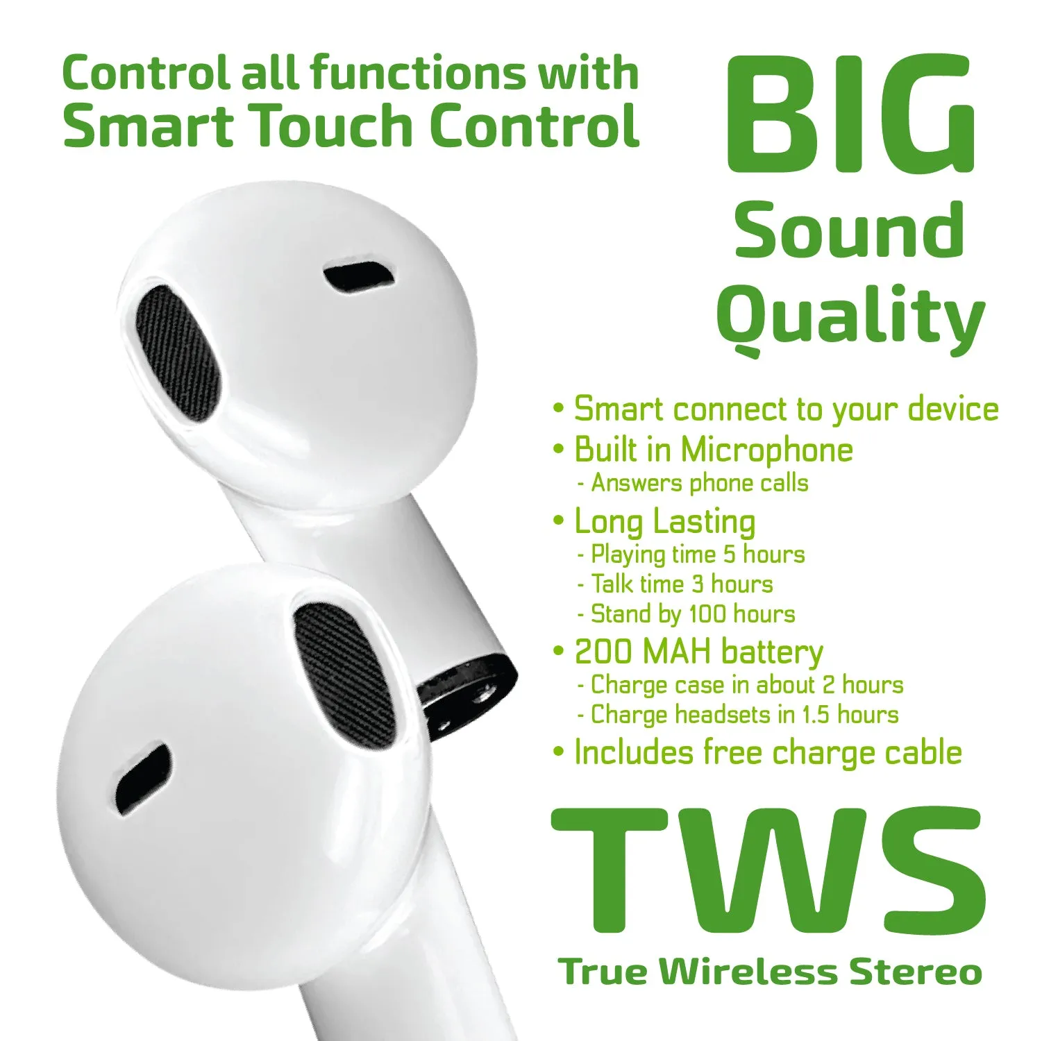 Wireless Earbuds with Fidget Spinner Case - 6 Pieces Per Retail Ready Display 25114