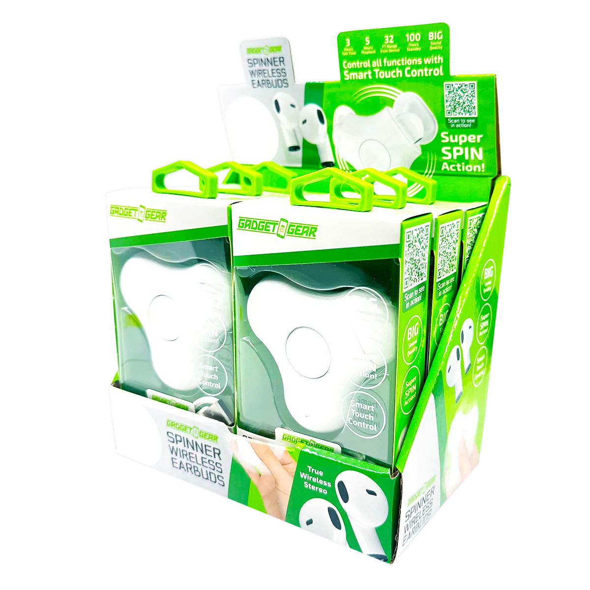 Wireless Earbuds with Fidget Spinner Case - 6 Pieces Per Retail Ready Display 25114