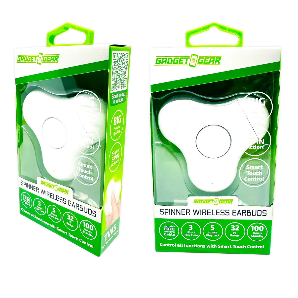Wireless Earbuds with Fidget Spinner Case - 6 Pieces Per Retail Ready Display 25114