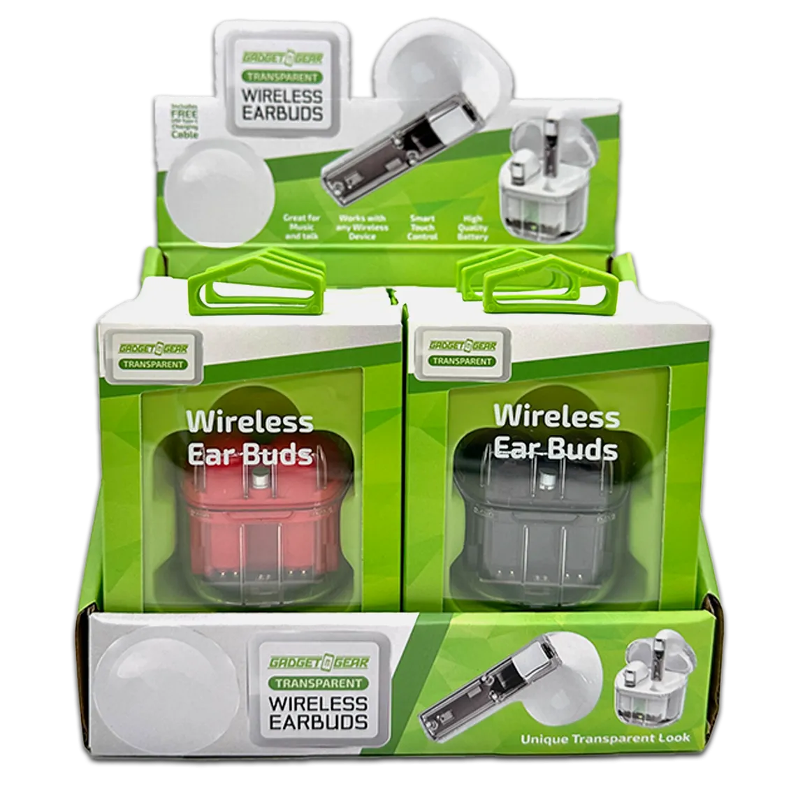 Wireless Earbuds with Transparent Case - 6 Pieces Per Retail Ready Display 23866