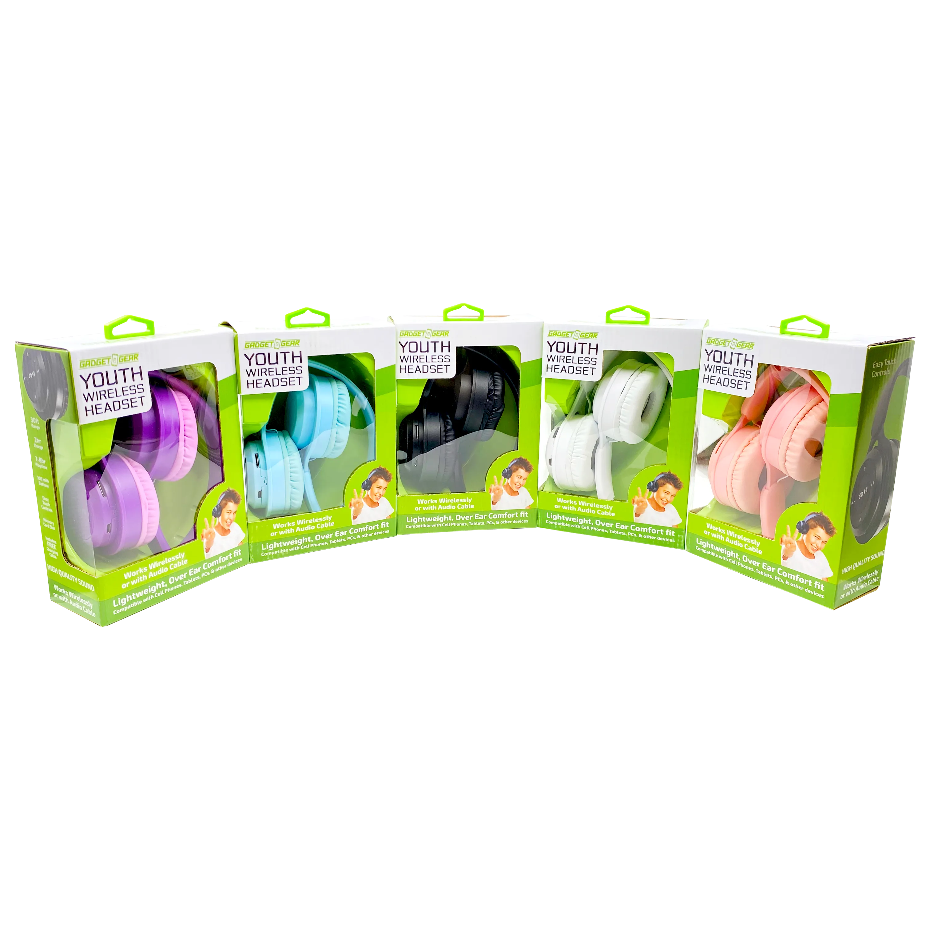 Wireless Headphones Youth with Aux Cable - 6 Pieces Per Retail Ready Display 23724